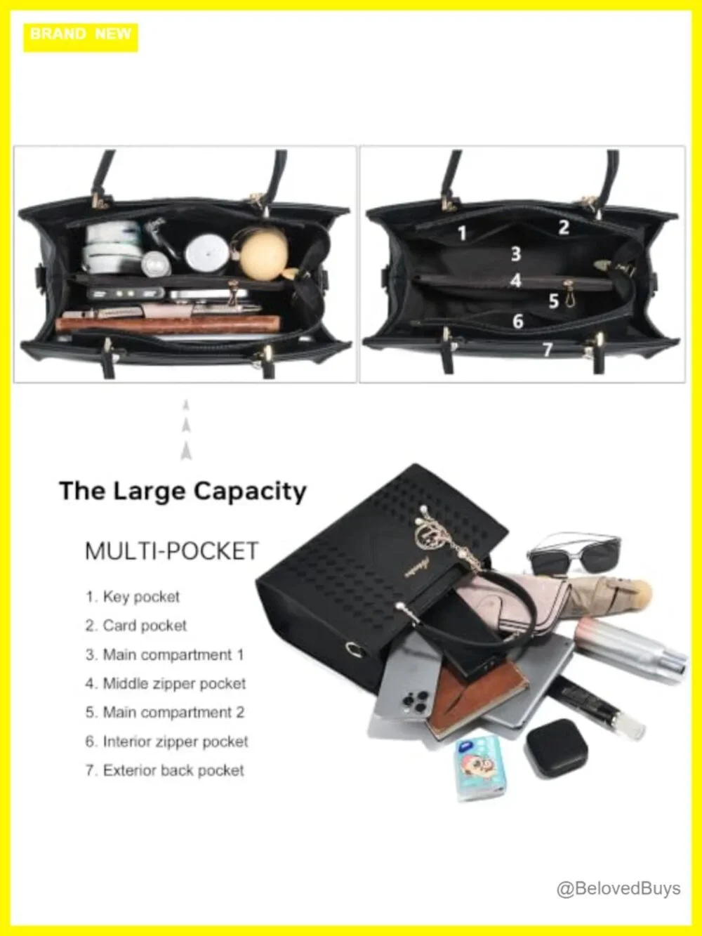 PU Leather Satchel Crossbody Tote Bag Top Handle Zipper Purse